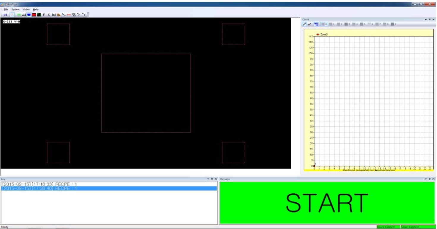 차량용 카메라 영상 검사 화면